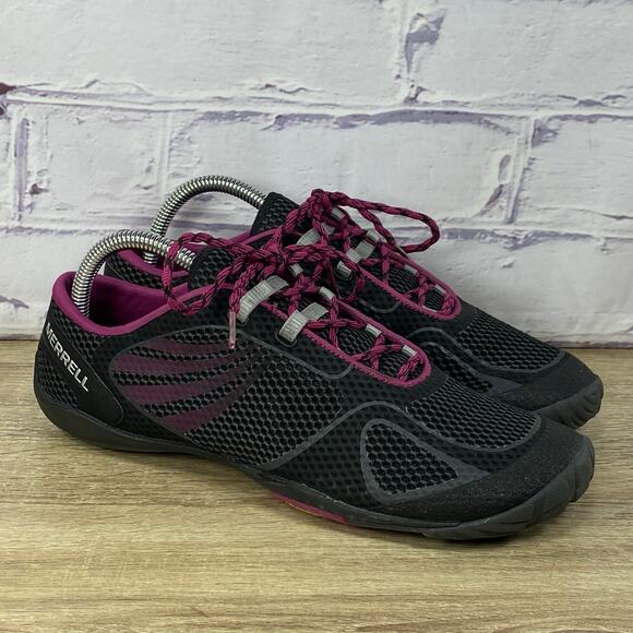 Merrell Pace Glove 2 Black Purple Barefoot Running Shoes Women's 9.5 Minimalist - Picture 1 of 8